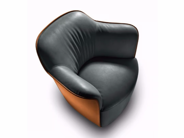 AIDA - Tanned leather armchair with armrests by Poltrona Frau - view 2